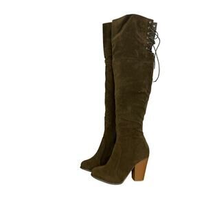 Chase + Chloe Womens Olive New in Box Over the Knee Boots Size 7